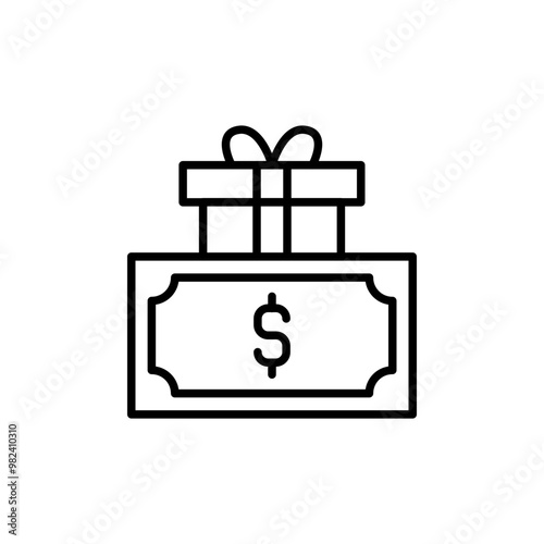 Loyalty gift outline icons, minimalist vector illustration ,simple transparent graphic element .Isolated on white background