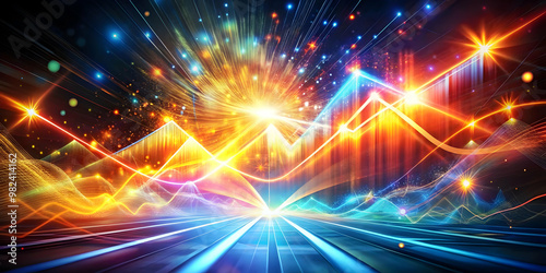 Dynamic Glowing Abstract Art Representing Surge in Demand   Vibrant Digital Design for Business Content   Market Urgency