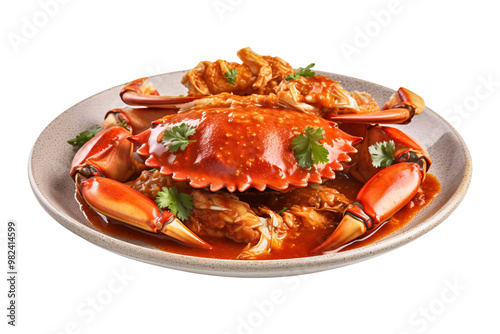 Crab curry on a plate photo