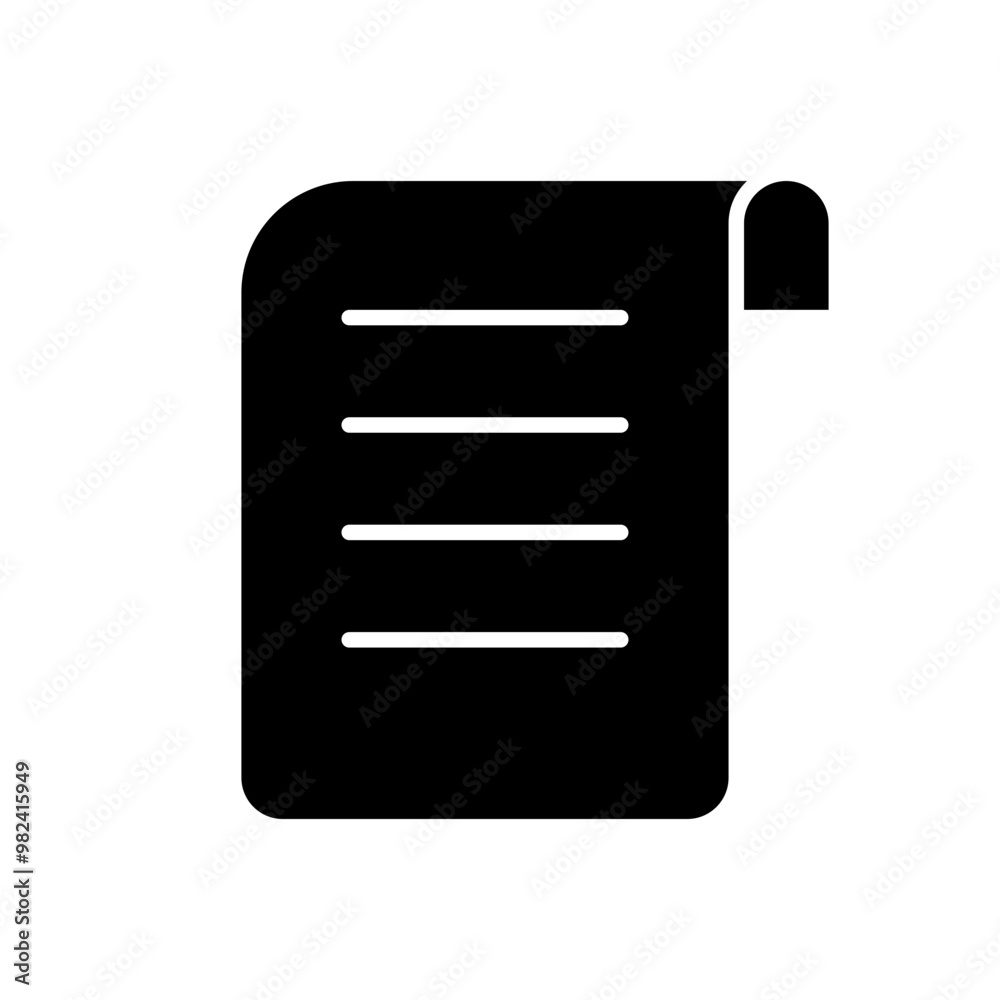 Document with curved corner Document with curved corner
