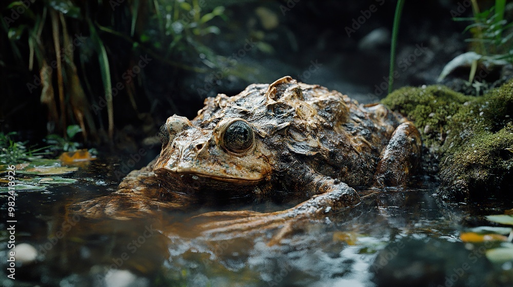 Close-Up of a Frog in its Natural Habitat Close-Up of a Frog in its Natural Habitat