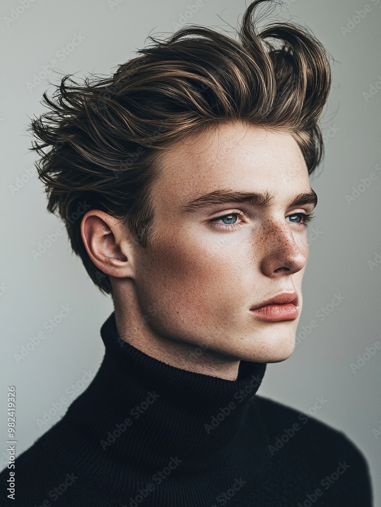 Stylish and Captivating Male Portrait in Dramatic Lighting