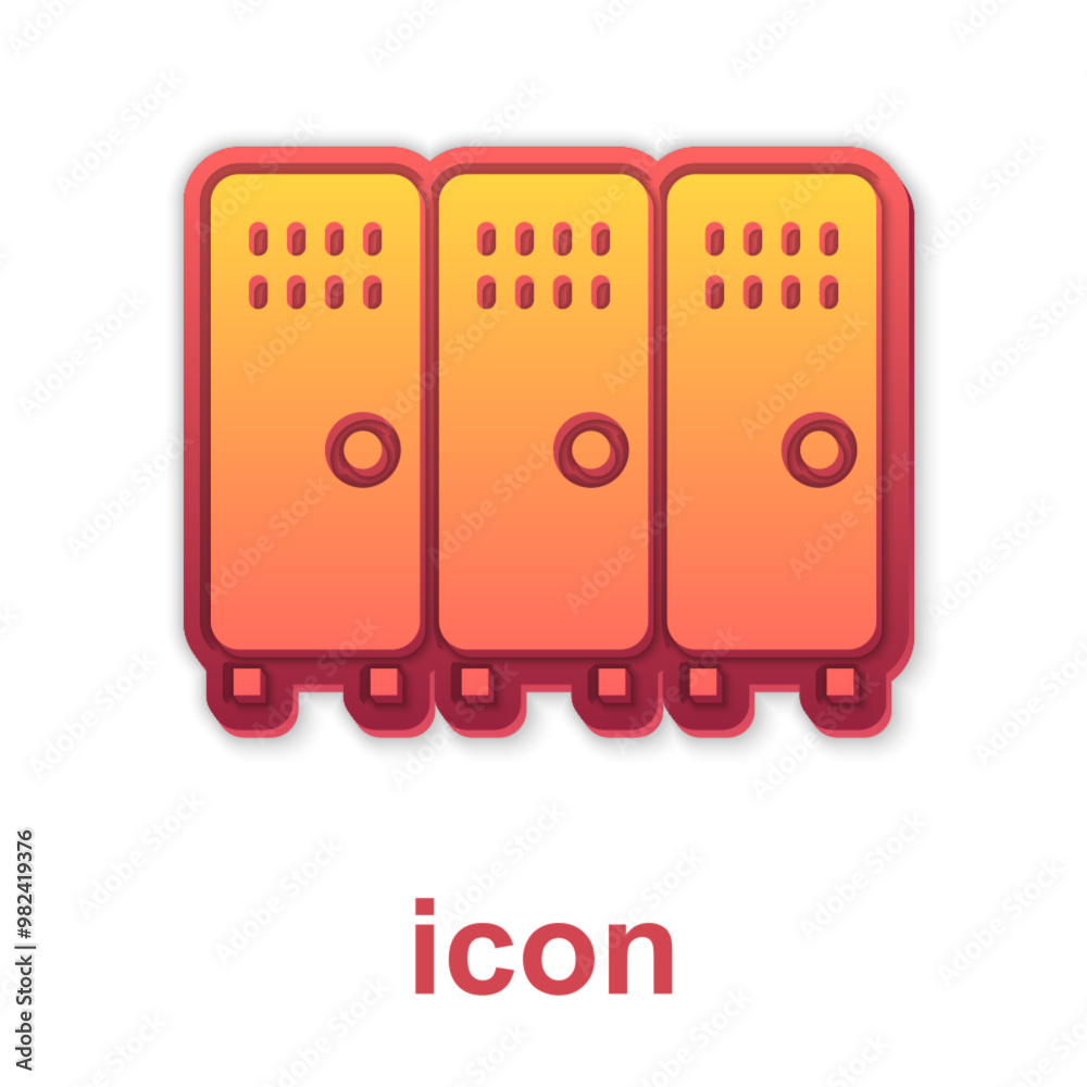 Gold Locker or changing room for hockey, football, basketball team or workers icon isolated on white background. Vector Gold Locker or changing room for hockey, football, basketball team or workers icon isolated on white background. Vector