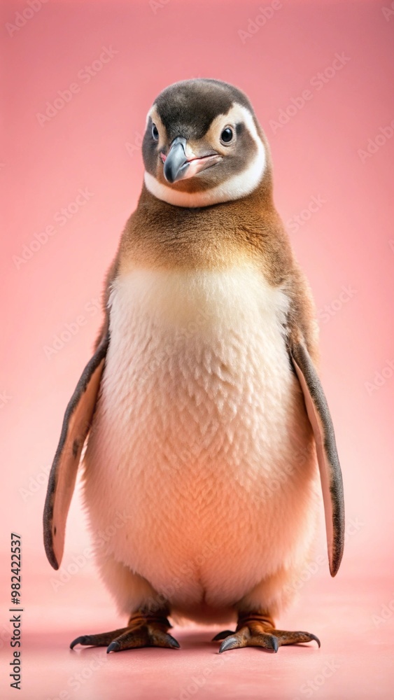 Fototapeta premium penguins on the pink 