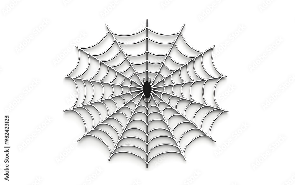 A spider web, Halloween symbol, intricate design, silver threads, isolated on white background A spider web, Halloween symbol, intricate design, silver threads, isolated on white background