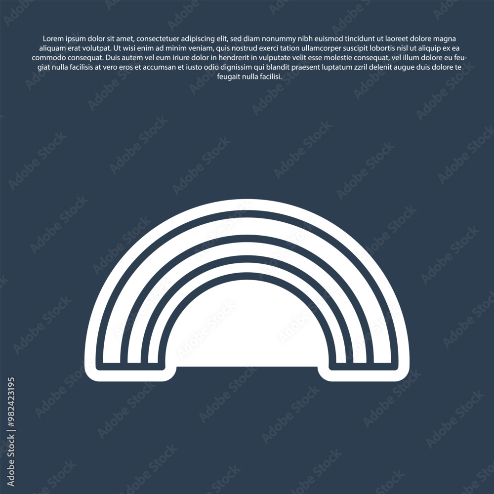 Blue line Rainbow icon isolated on blue background. Vector Illustration Blue line Rainbow icon isolated on blue background. Vector Illustration