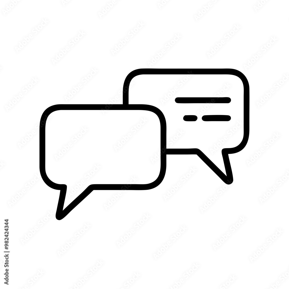 Minimalistic Black and White Speech Bubble Icon for Chat and Messaging Minimalistic Black and White Speech Bubble Icon for Chat and Messaging