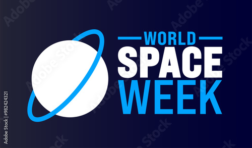 World Space Week background or banner design template is observed every year in October. Holiday concept. Template for card, poster, placard, template. eps 10