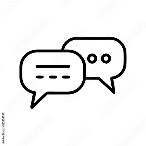 Minimalist Chat Bubbles Icon in Black and White for Messaging and Communication