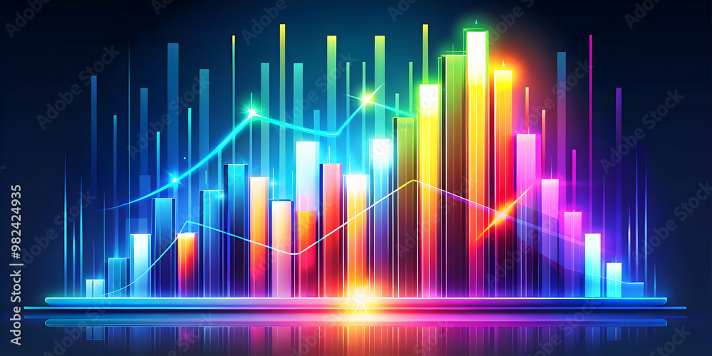 Flat Glowing Abstract Financial Demand Art - Modern Digital Design for Business Growth & Economic Content in Bright Colors Flat Glowing Abstract Financial Demand Art - Modern Digital Design for Business Growth & Economic Content in Bright Colors