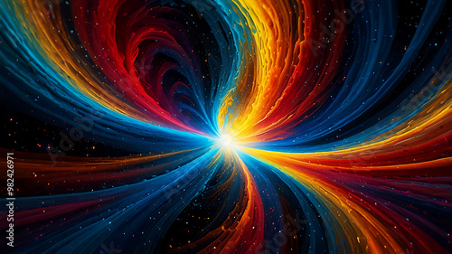 colorful swirls on black background