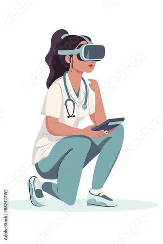 VR medical nurse in a simulation