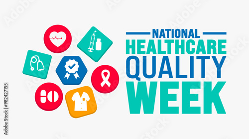 National Healthcare Quality Week background or banner design template is observed every year in October. Holiday concept. Template for card, poster, placard, template. eps 10