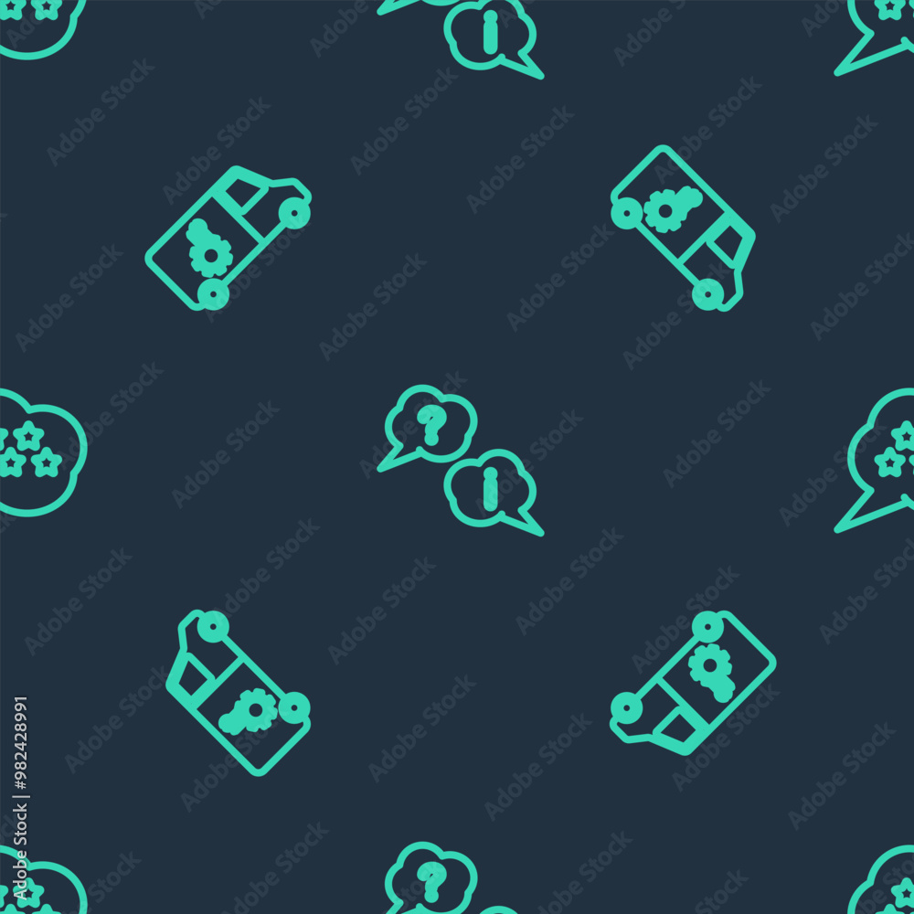 Set line Question and Exclamation, Car service and Five stars rating review on seamless pattern. Vector Set line Question and Exclamation, Car service and Five stars rating review on seamless pattern. Vector