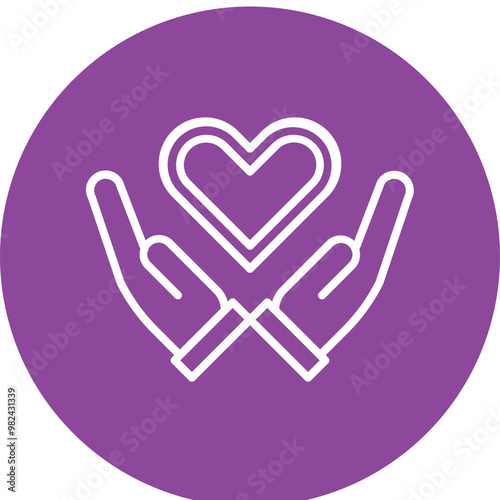 Pacifism line circle icon