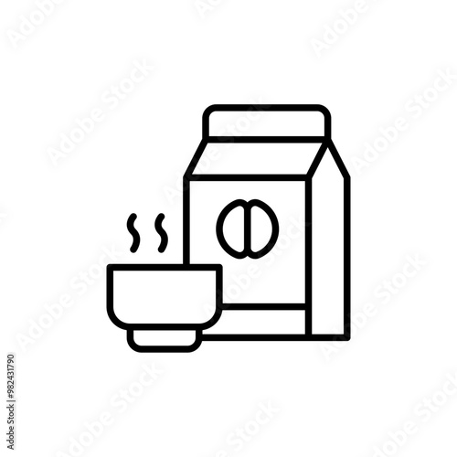 Oatmeal outline icons, minimalist vector illustration ,simple transparent graphic element .Isolated on white background