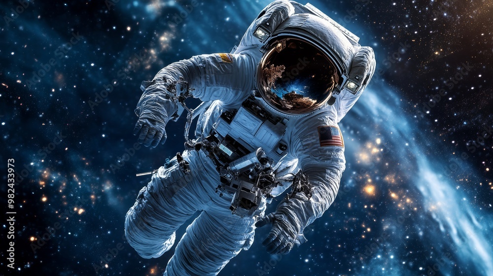 Fototapeta premium Astronaut Floating in Space.
