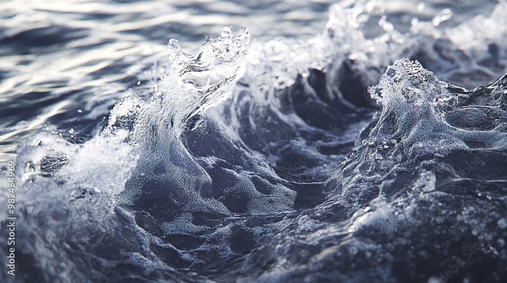 Close Up of a Wave Breaking on the Ocean Surface Close Up of a Wave Breaking on the Ocean Surface