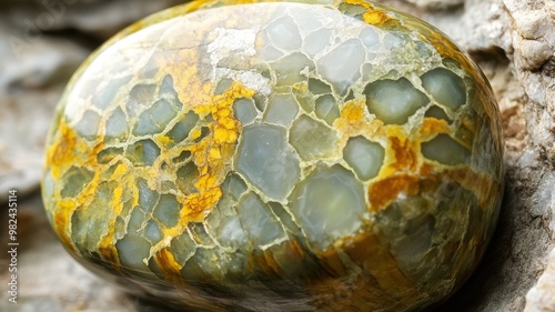 Olive-green idocrase gemsto...