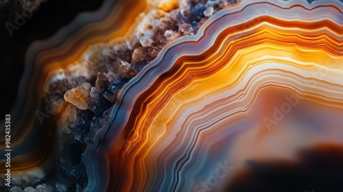 Polished agate with vibrant...