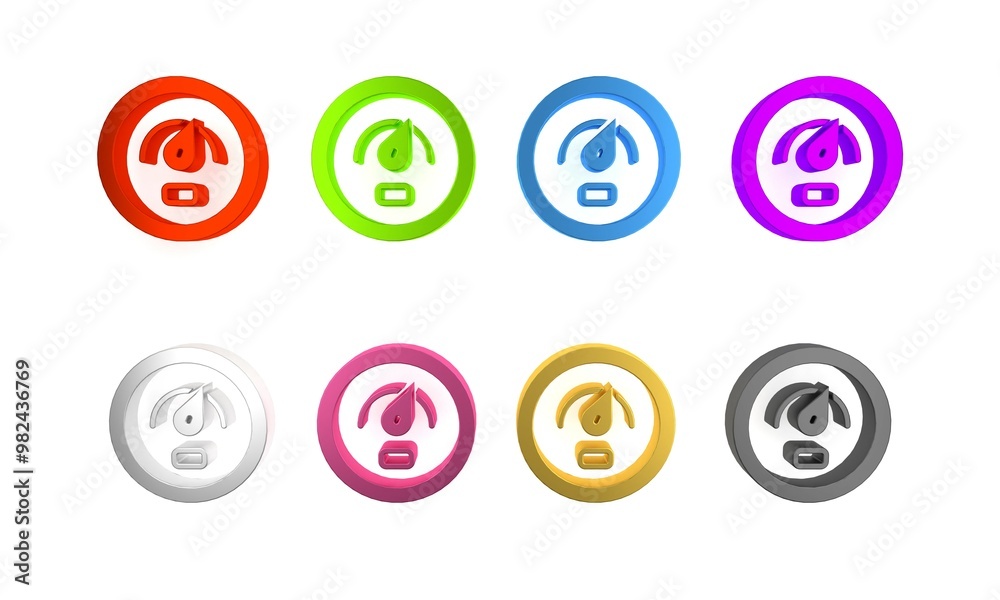 Colorful Digital speed meter concept icon isolated on white background. Global network high speed connection data rate technology. Minimalism concept. 3D render illustration Colorful Digital speed meter concept icon isolated on white background. Global network high speed connection data rate technology. Minimalism concept. 3D render illustration