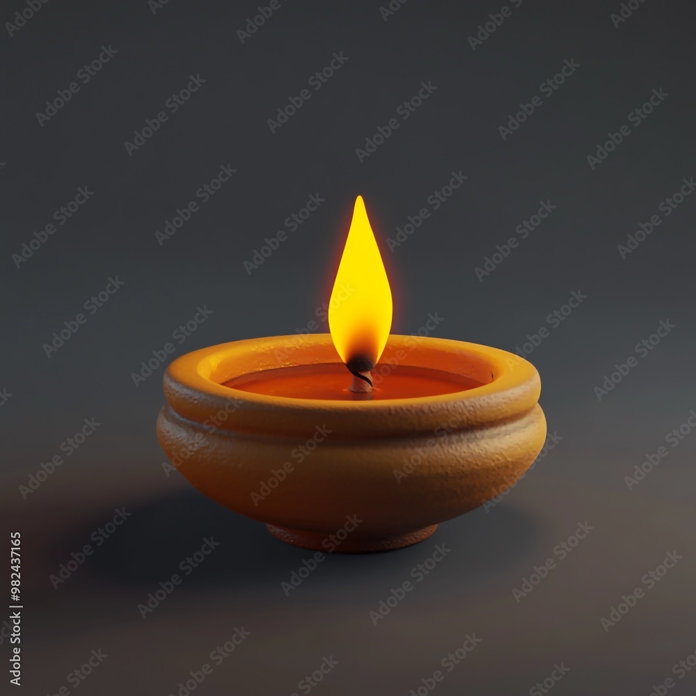 3D Icon: Traditional Oil Lamp for Diwali Decor Illustration Logo 3D Icon: Traditional Oil Lamp for Diwali Decor Illustration Logo