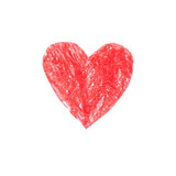 pencil drawn heart isolated on white background