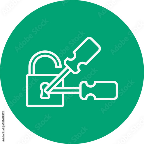 Locksmith line circle icon