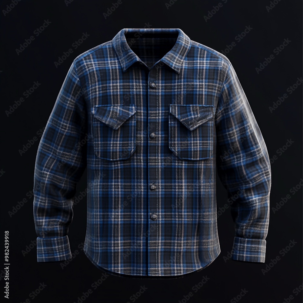 3D Icon: Warm Flannel Shirt for Cozy Wear Illustration Logo 3D Icon: Warm Flannel Shirt for Cozy Wear Illustration Logo