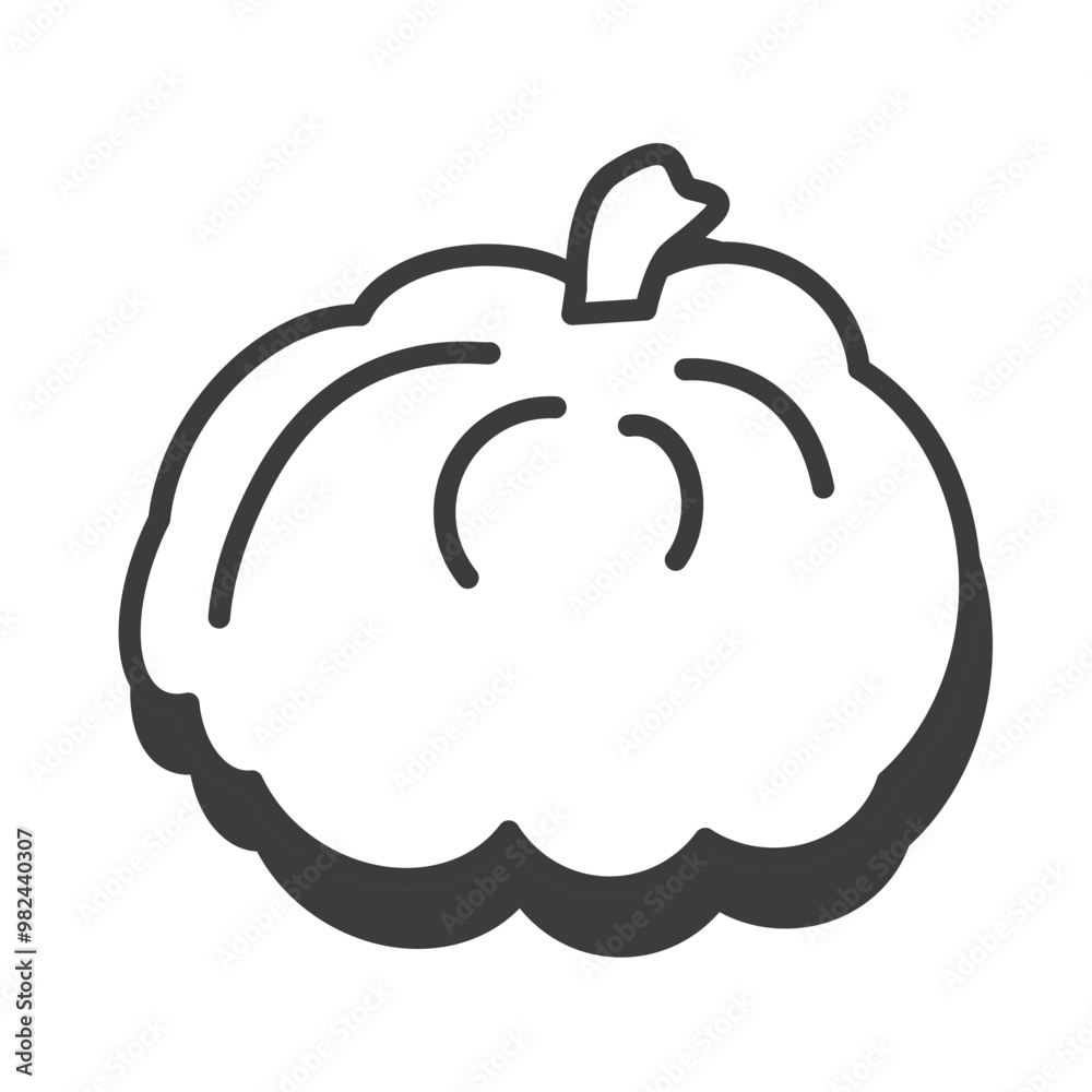 Pumpkin in thin line. Pumpkin icon. Pumpkin with shadow. Pumpkin in thin line. Pumpkin icon. Pumpkin with shadow.