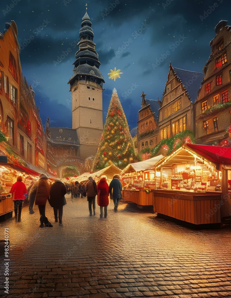 Obraz premium christmas market in the city