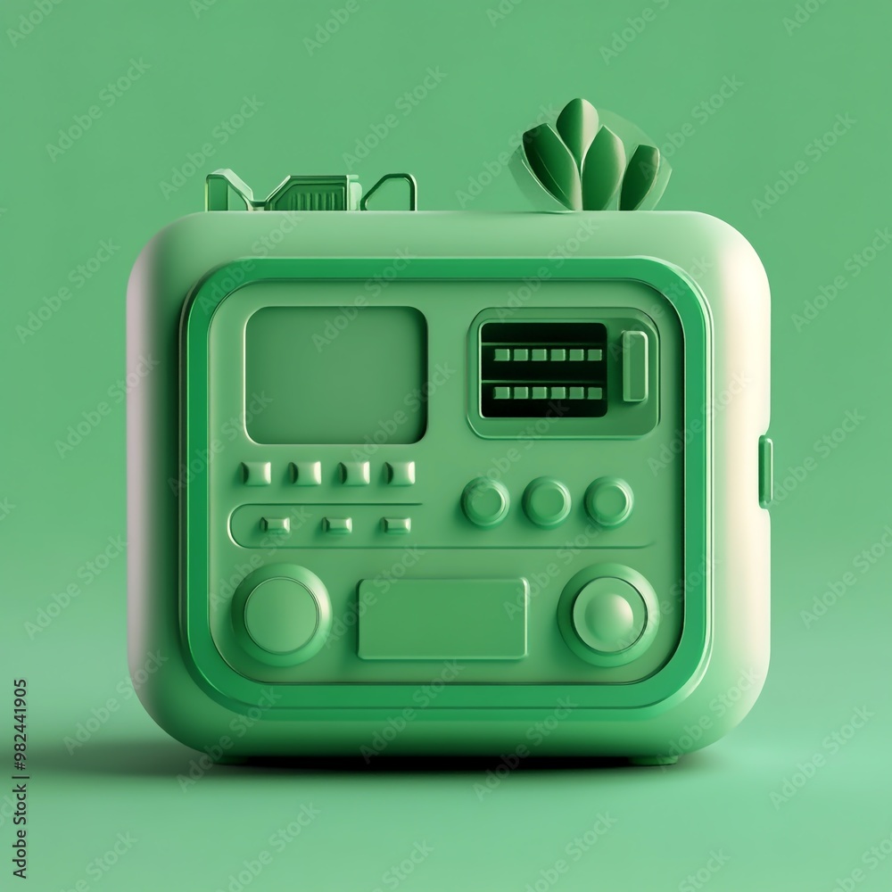 Fototapeta premium 3D Icon: Innovative Technologies for Sustainability Illustration Logo