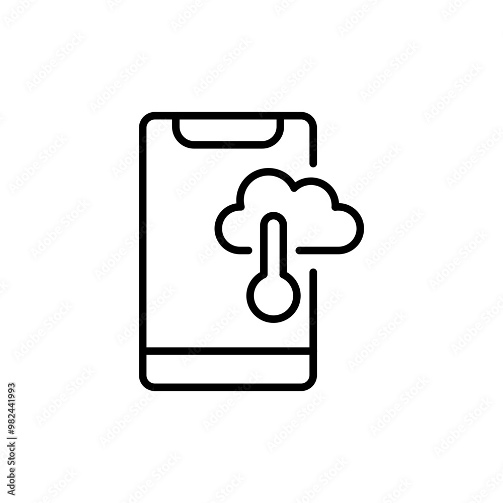 Weather app outline icons, minimalist vector illustration ,simple transparent graphic element .Isolated on white background