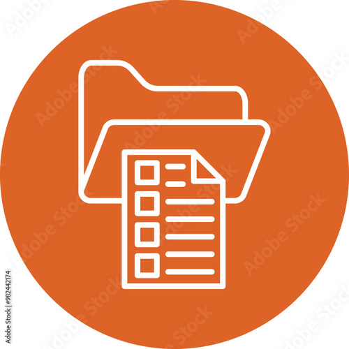 Filing Folders line circle icon