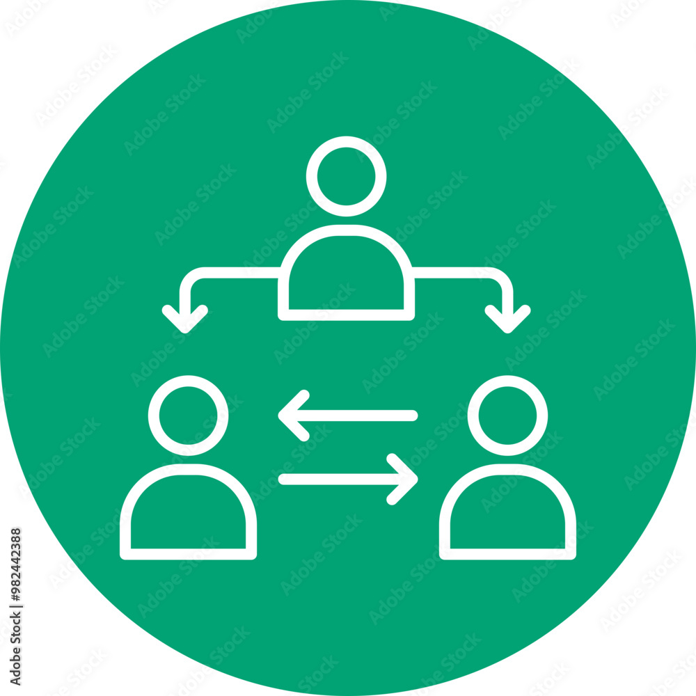 Departmental Coordination line circle icon