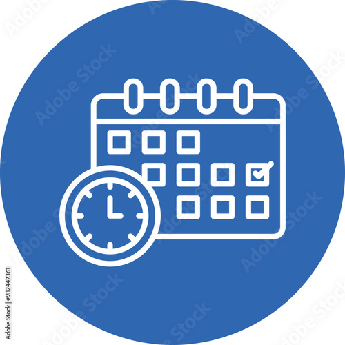 Scheduling line circle icon