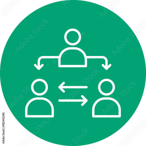 Departmental Coordination line circle icon photo