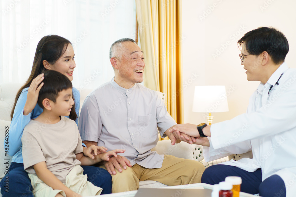 Senior adult male patient having an annual health check with doctor. Senior adult male patient having an annual health check with doctor.