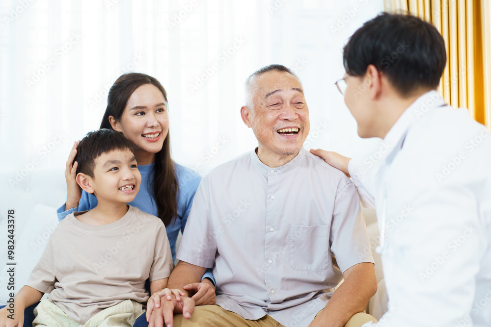 Senior adult male patient having an annual health check with doctor. Senior adult male patient having an annual health check with doctor.