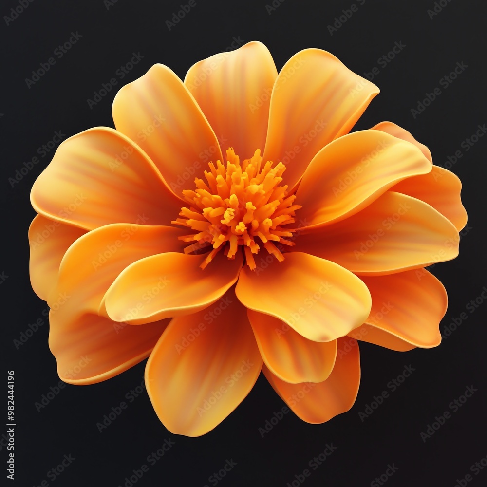 3D Icon: Vibrant Marigold Flower for Festive Decor Illustration Logo 3D Icon: Vibrant Marigold Flower for Festive Decor Illustration Logo