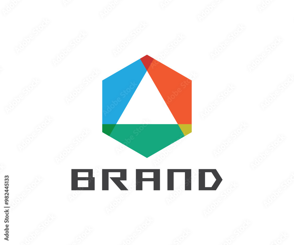 Hexagon and triangle blended logo icon design vector template Hexagon and triangle blended logo icon design vector template