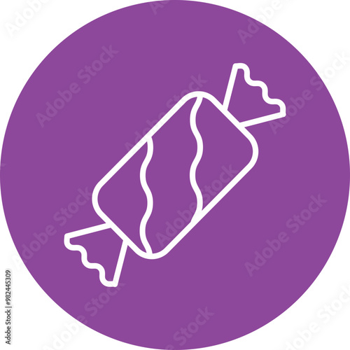 Bonbon line circle icon