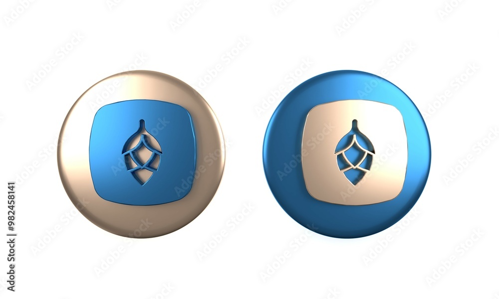 Colorful Hop icon isolated on white background. Circle button. 3D render illustration Colorful Hop icon isolated on white background. Circle button. 3D render illustration