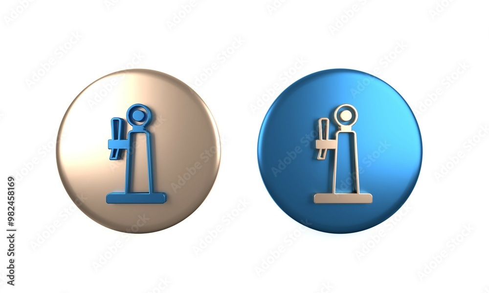 Colorful Beer tap icon isolated on white background. Circle button. 3D render illustration Colorful Beer tap icon isolated on white background. Circle button. 3D render illustration