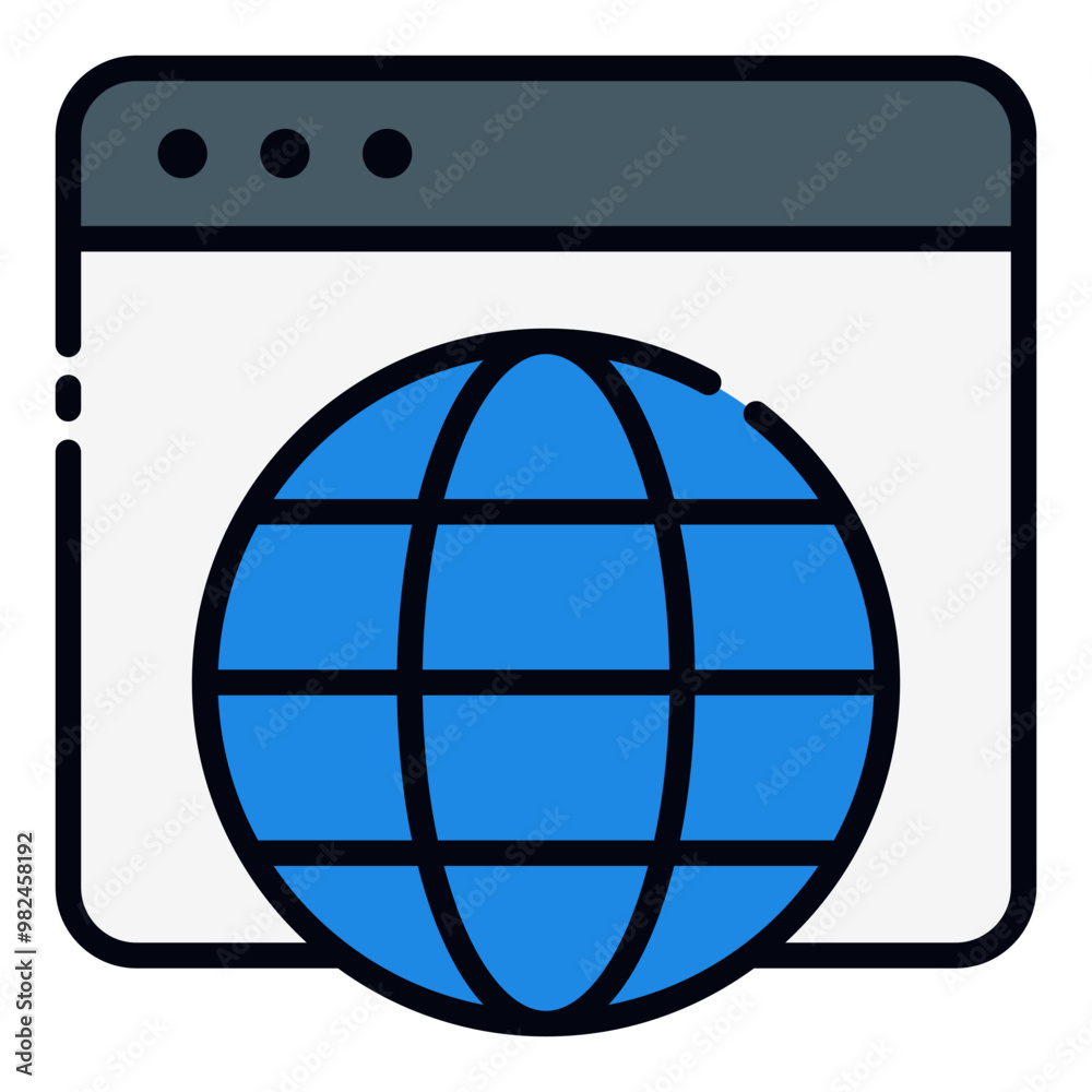 Website filled line icon Website filled line icon
