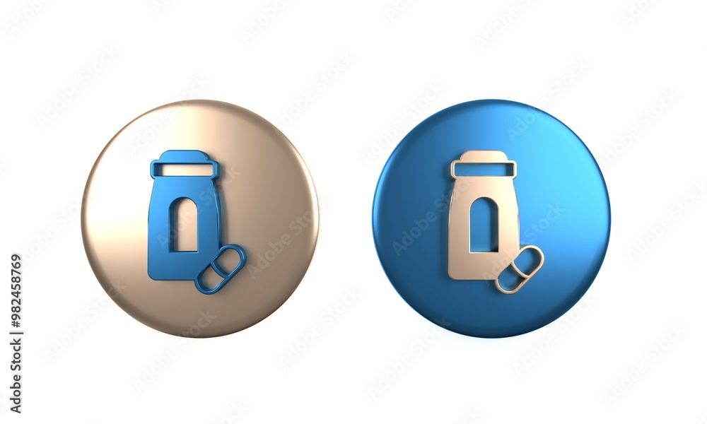Colorful Sedative pills icon isolated on white background. Circle button. 3D render illustration Colorful Sedative pills icon isolated on white background. Circle button. 3D render illustration