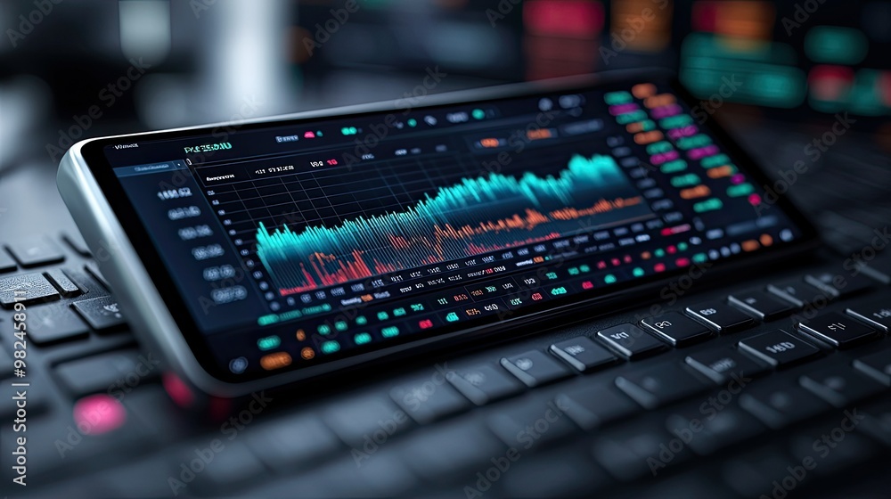 Digital stock trading app interface showing buying and selling of shares Digital stock trading app interface showing buying and selling of shares