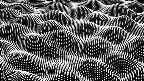 Wallpaper Mural Futuristic dark background. The wave effect of a web of blue dots. Big data. Illustration of technologies and artificial intelligence. Digital halftone wave on the dark background Torontodigital.ca