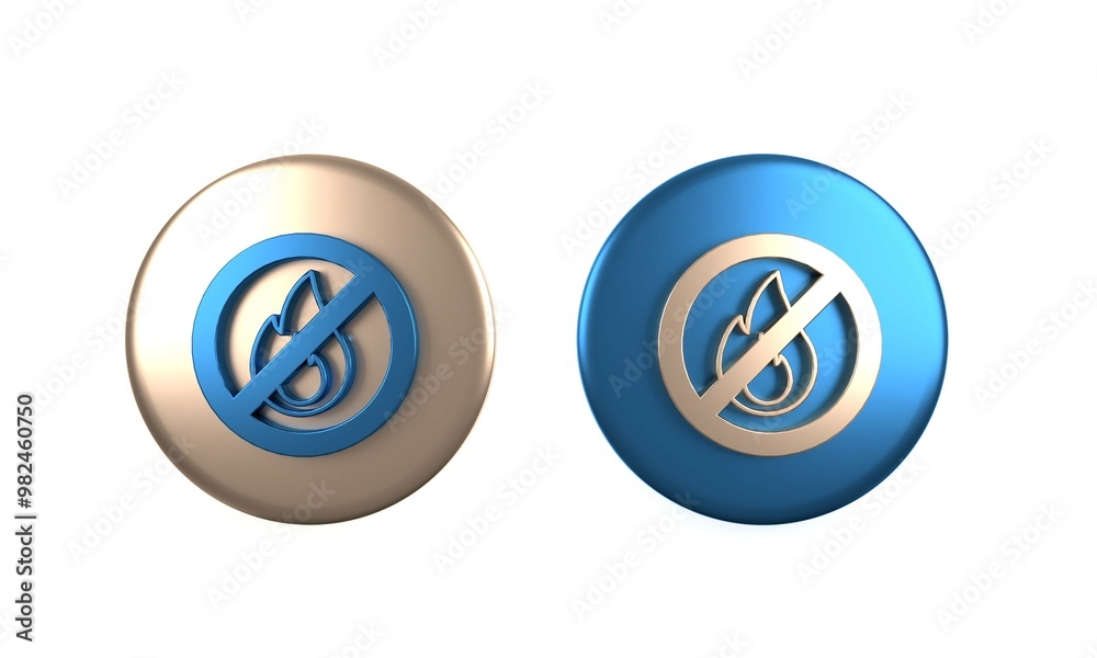 Colorful No fire icon isolated on white background. Fire prohibition and forbidden. Circle button. 3D render illustration Colorful No fire icon isolated on white background. Fire prohibition and forbidden. Circle button. 3D render illustration