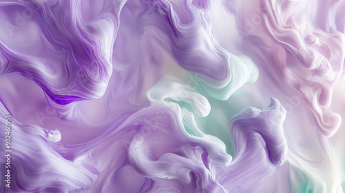 Soft fluid waves of lavender and pale mint blending gently into each other, creating a soothing, abstract background.